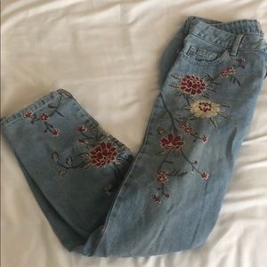 Top Shop embroidered jeans
